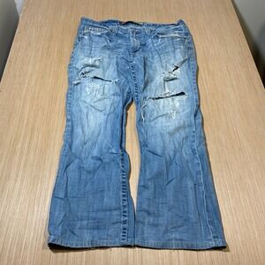 Big Star Pioneer Regular Boot Cut Distressed Blue Jeans Mens 36R Light Wash